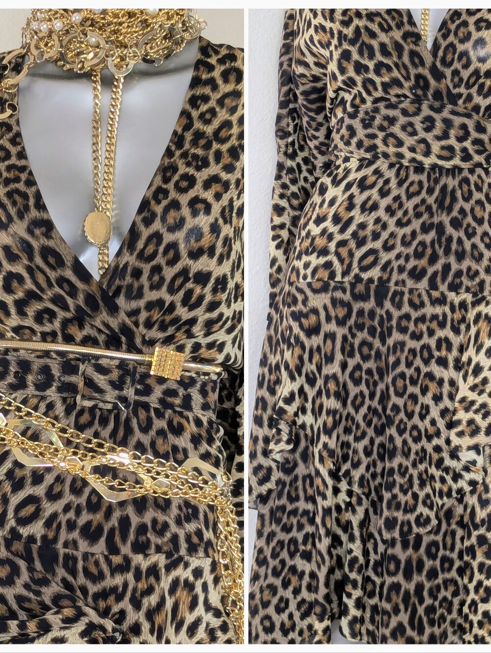 90S "PHOEBE" ReTro Indie Sleaze Leopard Print Cocktail "Tea Time" Layered Dress